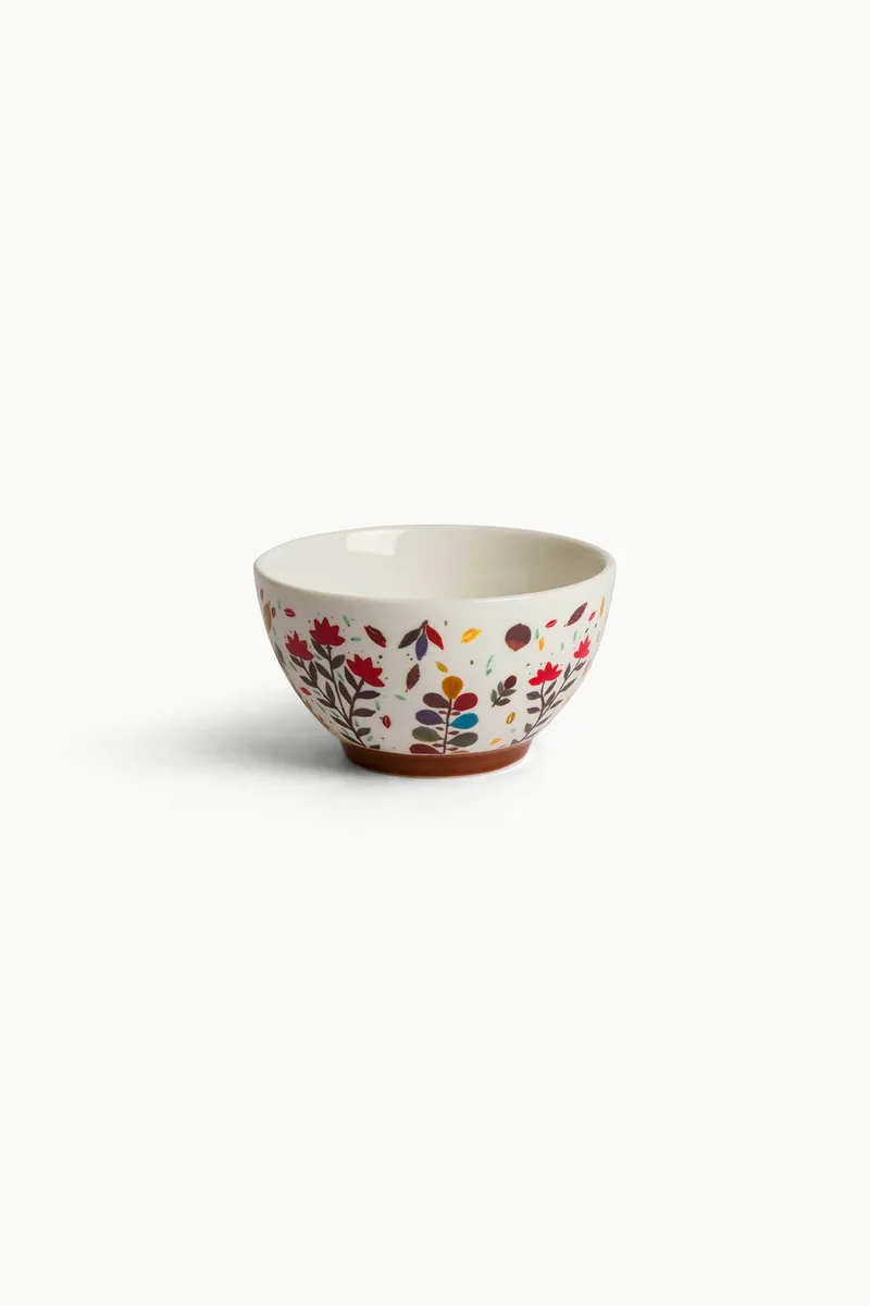 Coincasa κεραμικό μπολ με leaf pattern 12 cm - 007499981 Λευκό
