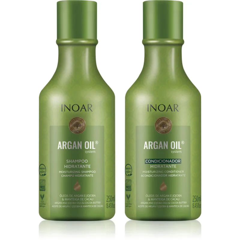 INOAR Argan Oil System Σετ για ενυδάτωση και λάμψη 2x250 ml