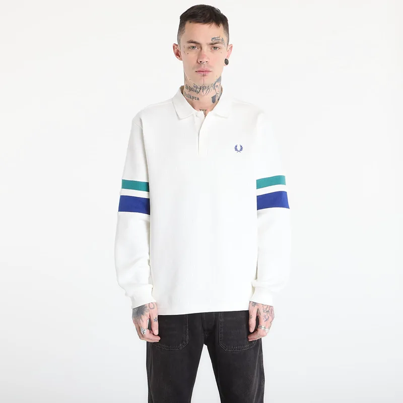 Φούτερ FRED PERRY Tipped Sleeve Collared Sweat Snow White M