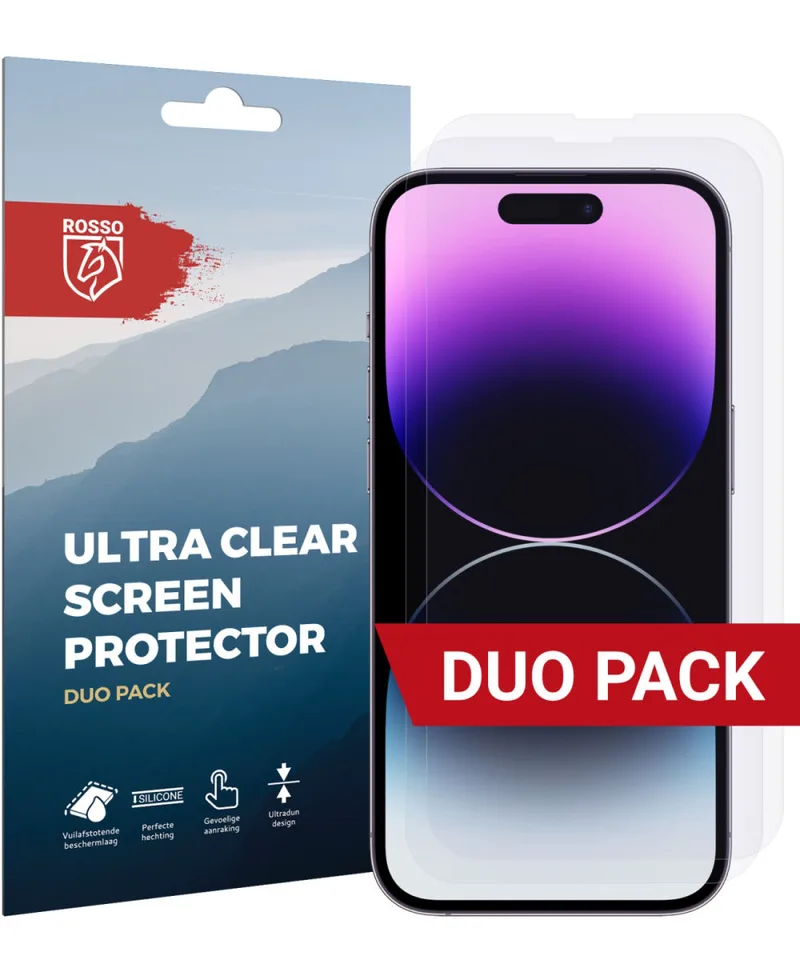 Κόκκινο Ultra Clear Screen Protector - Μεμβράνη Προστασίας Οθόνης - Apple iPhone 14 Pro - 2 Τεμάχια (8719246369711)