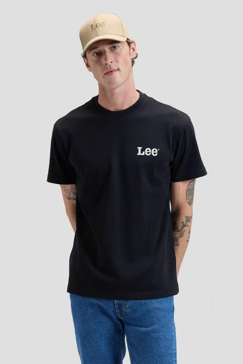 Lee® ανδρικό T-shirt με λογότυπο και lettering στο πίσω μέρος Relaxed Fit "Workwear" - 112378770 Μαύρο