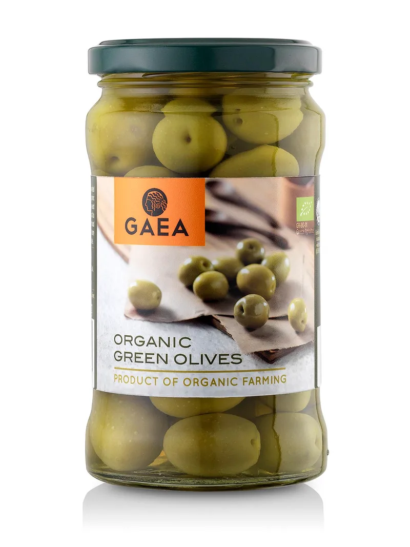 Βιολογικές πράσινες ελιές Χαλκιδικής "Gaea" 300g>