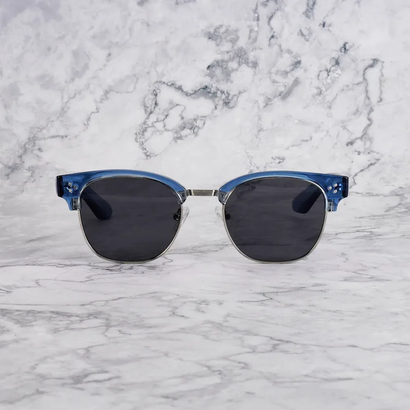 DONNY 19EP7 - DONNY - BLUE & SILVER - GRAY Sunglasses | Blue & Silver | Gray Shades | Explicit Poets Sunglasses