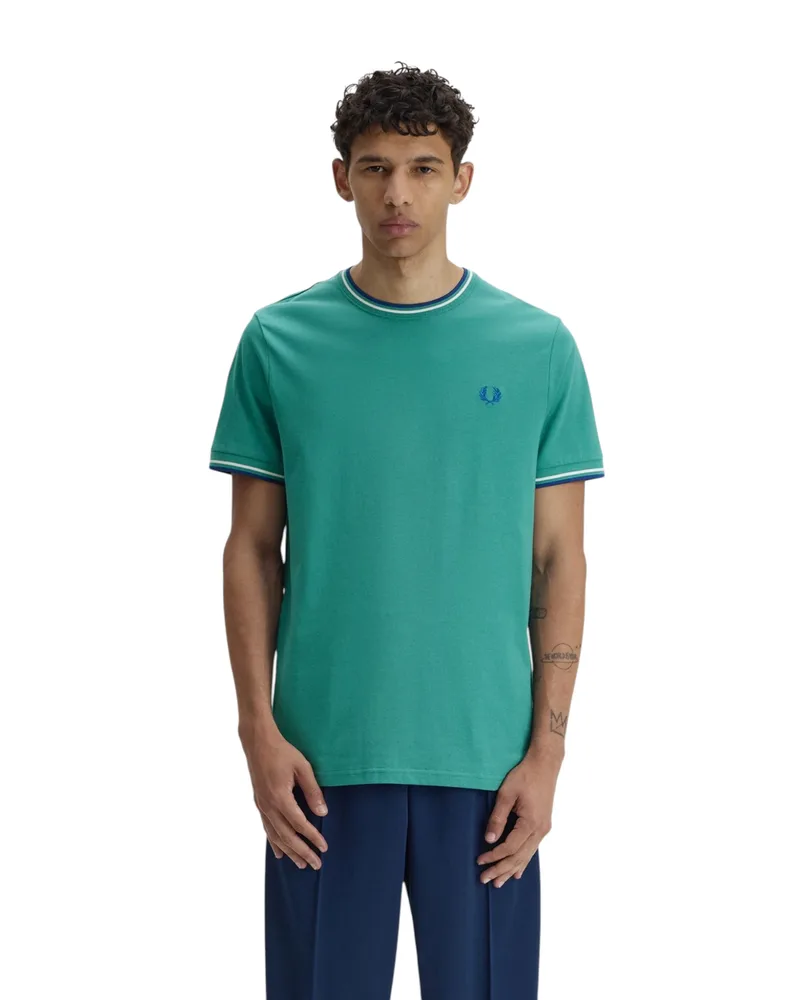 Fred Perry Ανδρική Μπλούζα Τ-Shirt Twin Tipped M1588-03B Πράσινο