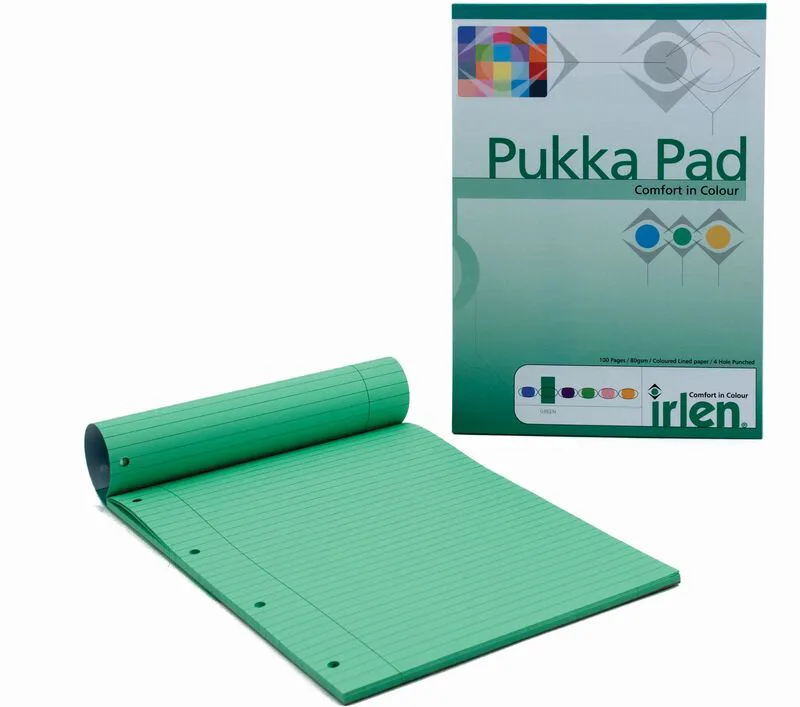 Pukka Μπλοκ Σημειώσεων Α4 Πράσινο 100 Σελίδων (IRLREF-50GRE43)
