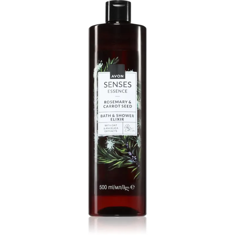 Avon Senses Essence Rosemary & Carrot Seed κρεμώδες τζελ για ντους και τζελ για μπάνιο 500 ml