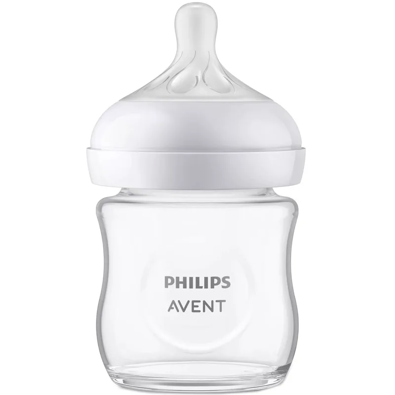 Philips Avent Natural Response Bottle 0m+ Γυάλινο Μπιμπερό με Θηλή Σιλικόνης Ροής 2 Οπών 120ml, Κωδ SCY930/01