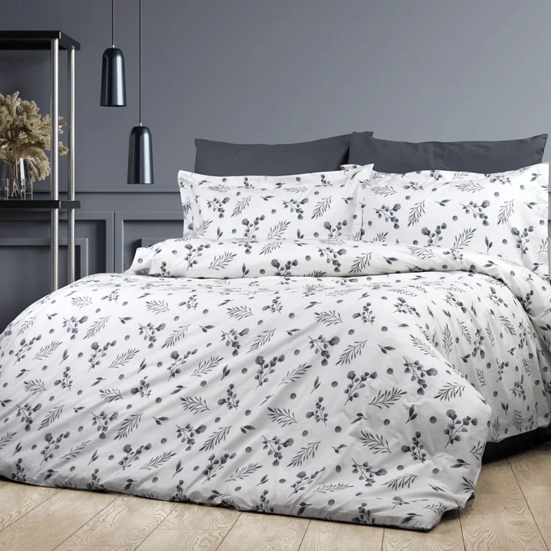 Φανελένια Παπλωματοθήκη Μονή 160x240 Dimcol Myrtle 350 Grey