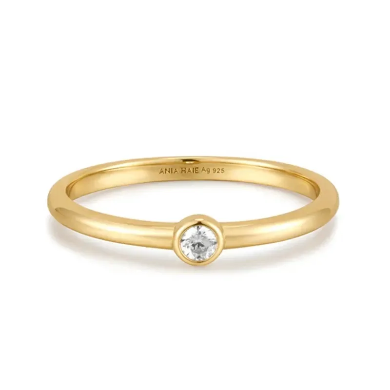 Επίχρυσο δαχτυλίδι Ania Haie 925 Half Round Cubic Zirconia R059-02G R059-02G Ασήμι