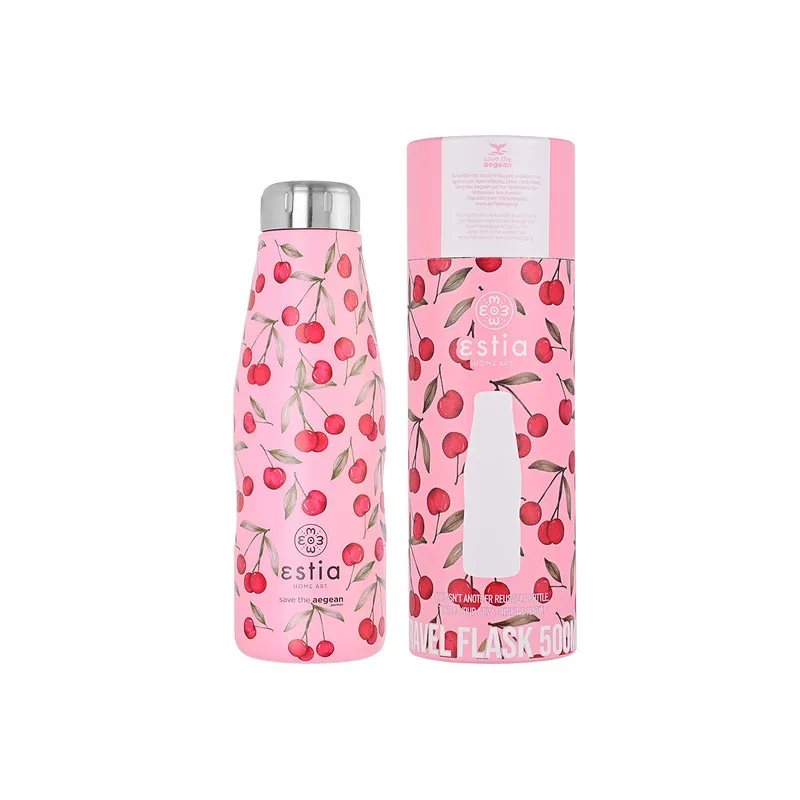 Θερμός Travel Flask Save The Aegean Cherry Rose 500ml Estia 01-16647