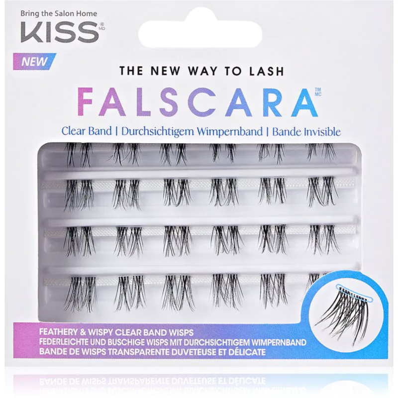 KISS Falscara The New Way to Lash αυτοκόλητες βλεφαρίδες σε τουφάκια χωρίς κόμπο 24 τμχ