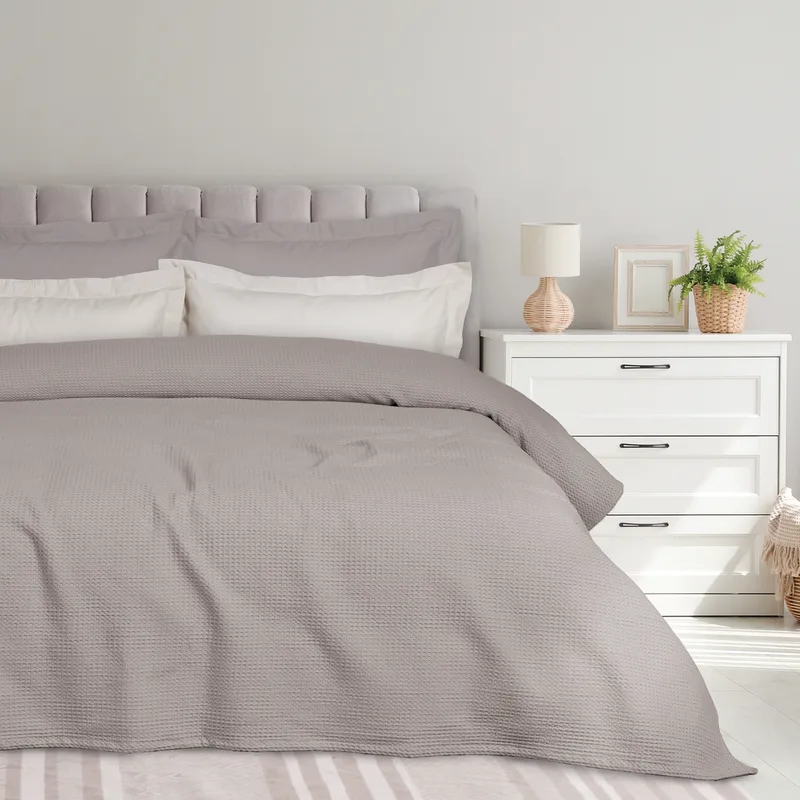 Κουβέρτα Polycotton Πικέ Μονή 160x240εκ. Blanket 0495 Taupe Das Home (Ύφασμα: 90%Βαμβάκι-10%Polyester, Μέγεθος: Μονά, Χρώμα: Taupe) - Das Home - 420577710495