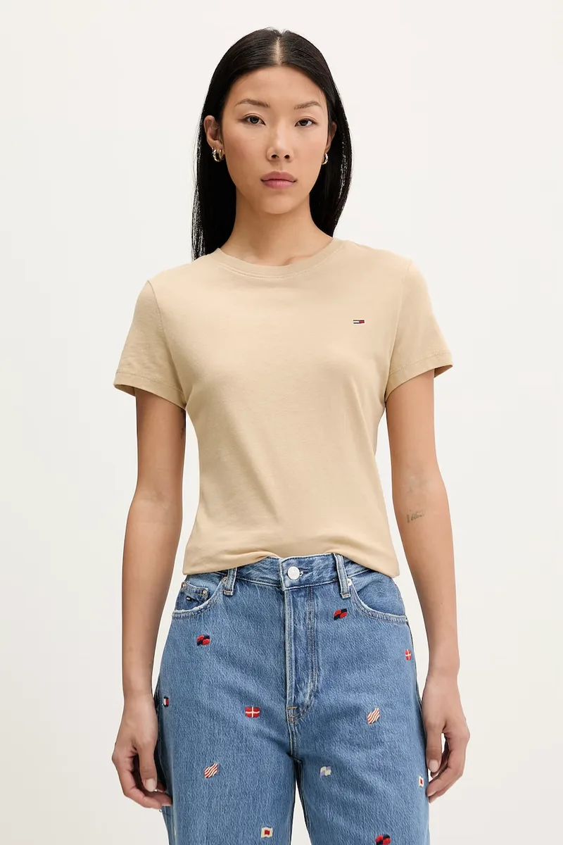 Tommy Jeans basic t-shirt γυναικείος βαμβακερός