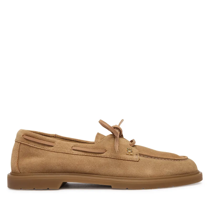 Μοκασίνια Tommy Hilfiger Light Suede Boat Shoe FW0FW09337 Καφέ
