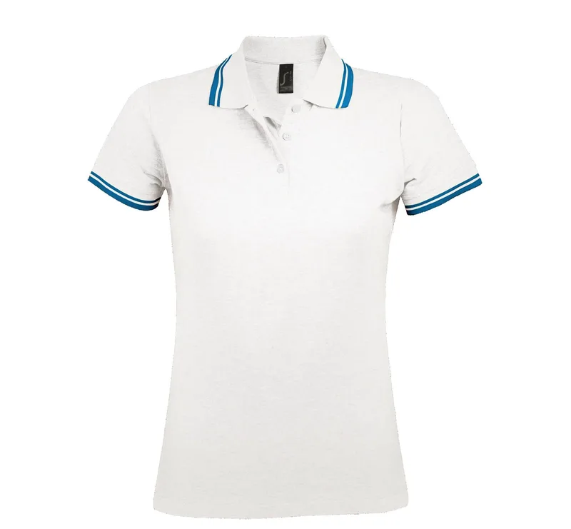 Γυναικείο Πόλο Πικέ 00578 SOL'S Pasadena White/Aqua