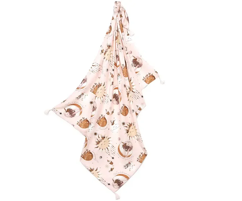 Bamboo Κουβέρτα Swaddle Fly me to the Moon Nude