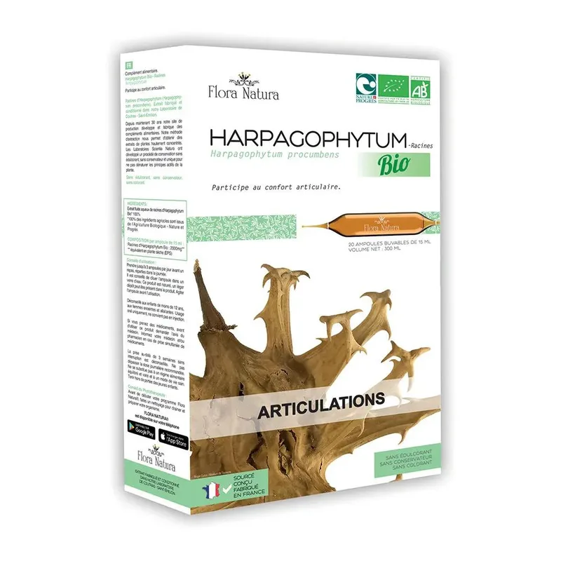 Flora Natura Harpagophytum Organic Joints 20 vials