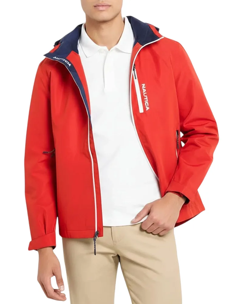 Nautica Ανδρικό Μπουφάν Aδιάβροχο 3NC208003174-72 Κόκκινο