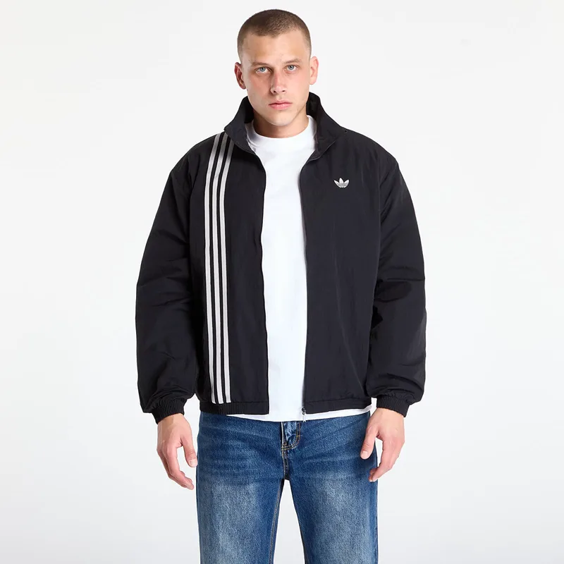 Μπουφάν adidas Firebird Front Stripes Woven Track Top Black/ Stone Khaki/ Better Scarlet S