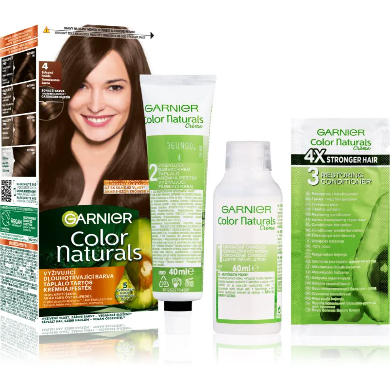 Garnier Color Naturals Creme βαφή μαλλιών απόχρωση 4 Natural Brown 1 τμχ