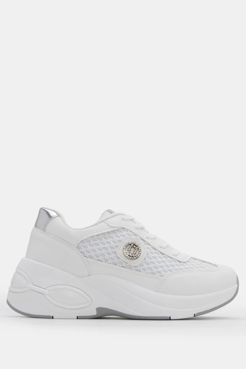 Sneakers Chunky με Διακοσμητικό απο Strass - Λευκό
