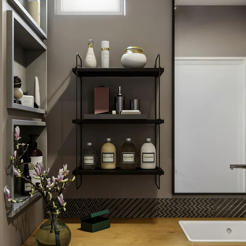 Ράφι Τοίχου Pulalis - Anthracite 854Kln1744 40x66x20 cm