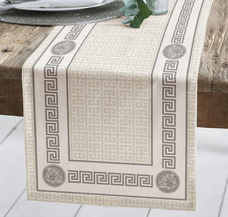 Runner Βαμβακερό 45x150εκ. Key Silver Makis Tselios (Ύφασμα: Βαμβάκι 100%, Χρώμα: Ασημί ) - Makis Tselios - 501900123456