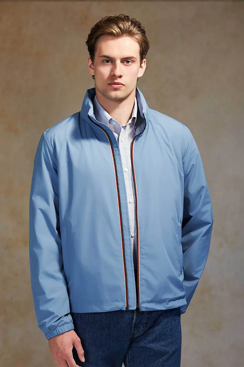 Oxford Company ανδρικό jacket μονόχρωμο - A410-JZ80.01 Μπλε Ανοιχτό