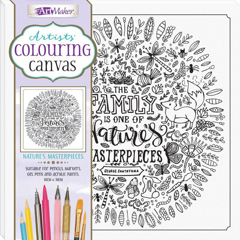 Καμβάς προτυπωμένος 30x30 Artists' Colouring Canvas - Nature's Masterpieces