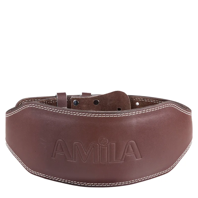 Ζώνη Άρσης Βαρών Amila Δερμάτινη Καφέ B Quality S