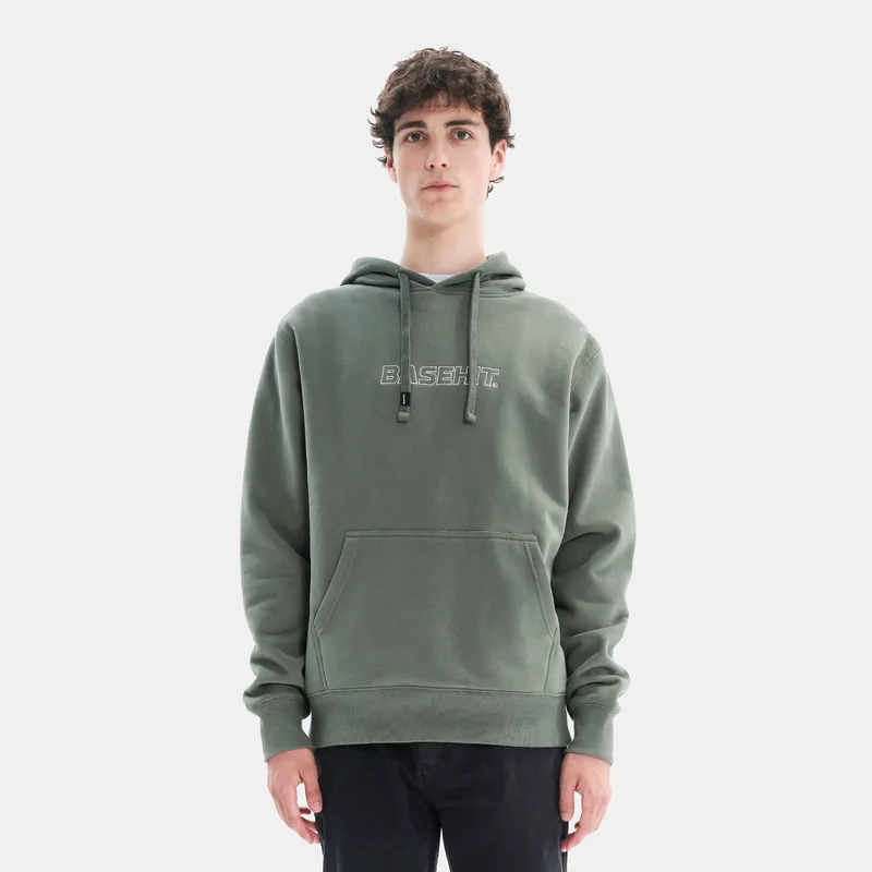 BASEHIT MEN'S LOGO PULLOVER HOODIE ΠΡΑΣΙΝΟ