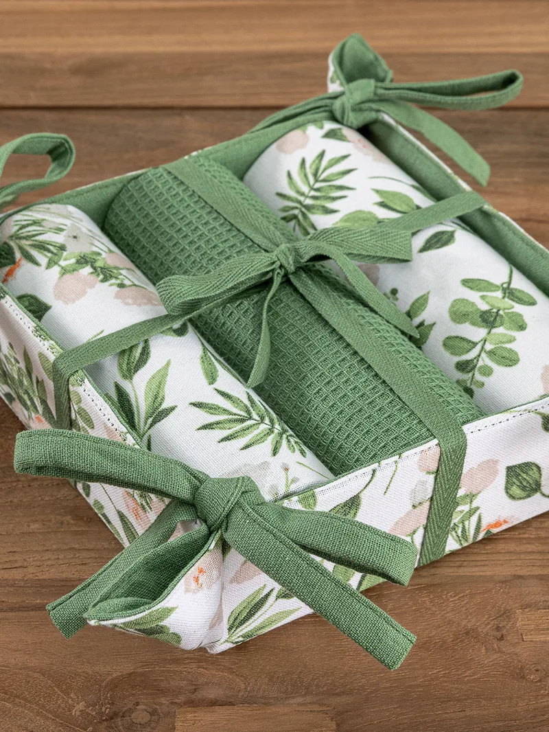 Σετ 3 Πετσέτες Κουζίνας Kitchen Towels 40x70 με καλάθι MH900 - Palamaiki