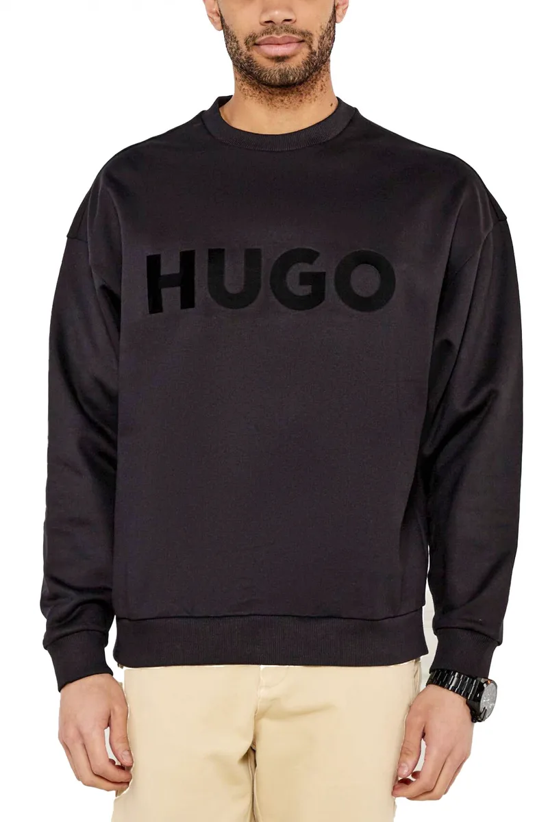 HUGO ΦΟΥΤΕΡ CREWNECK DINEX LOGO ΜΑΥΡΟ
