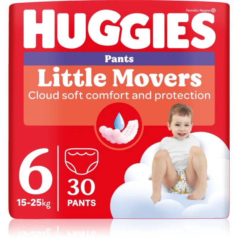 Huggies Little Movers Pants πάνα - βρακάκι μιας χρήσης 15-25 kg 30 τμχ
