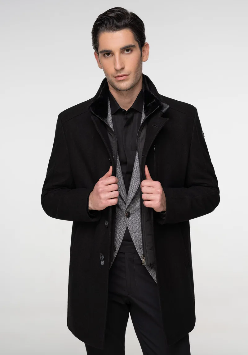 Fragosto Παλτό της σειράς Vest - 160027 192707 99 Black