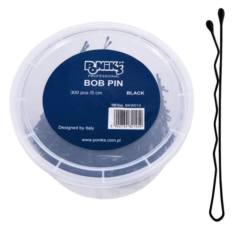 Poniks hairpins, black, 5 cm, 300 pieces