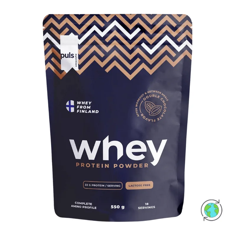 Whey Πρωτεΐνη Χωρίς Λακτόζη Διπλή Σοκολάτα 73% - Puls Nutrition - 550gr Φινλανδία High Protein Lactose Free