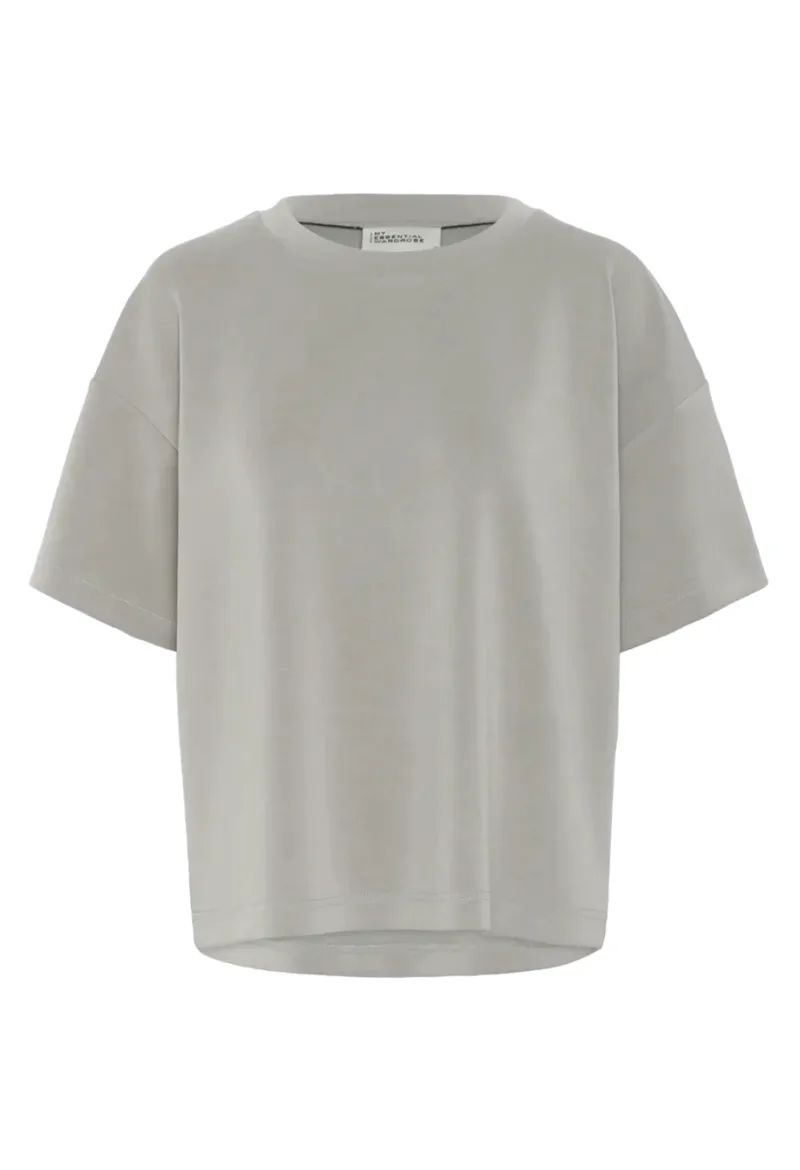 ΓΥΝΑΙΚΕΙΟ T-SHIRT HelleMW EMB Boxy MY ESSENTIAL ΑΝΕΤΗ ΓΡΑΜΜΗ ΓΚΡΙ/ΛΕΥΚΟ