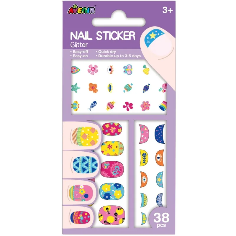 Avenir Nail Sticker 3m+, Παιδικά Διασκεδαστικά Αυτοκόλλητα Νυχιών 54 Τεμάχια