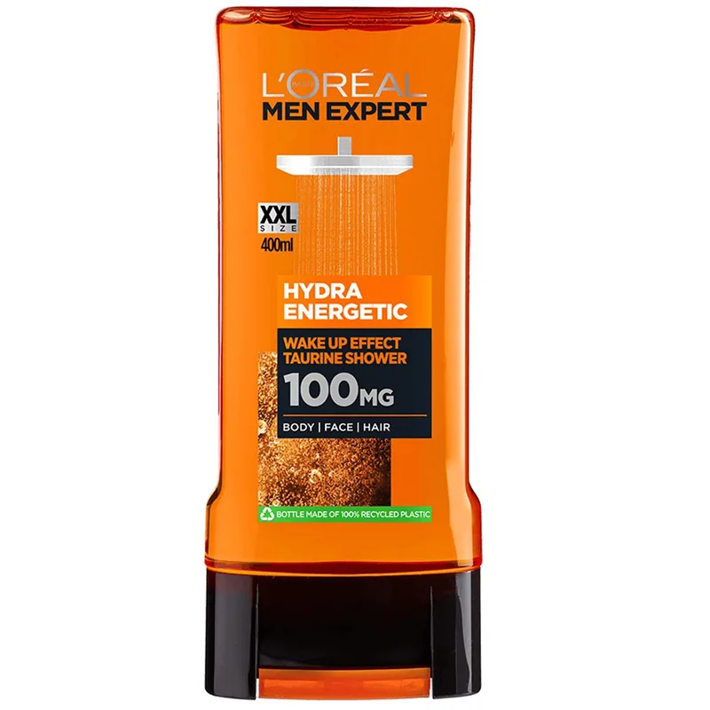 L'Oreal Paris Men Expert Hydra Energetic Wake up Effect Taurine Shower 100MG Ανδρικό Αναζωογονητικό Shampoo & Αφρόλουτρο με Ταυρίνη & Βιταμίνη C 400ml
