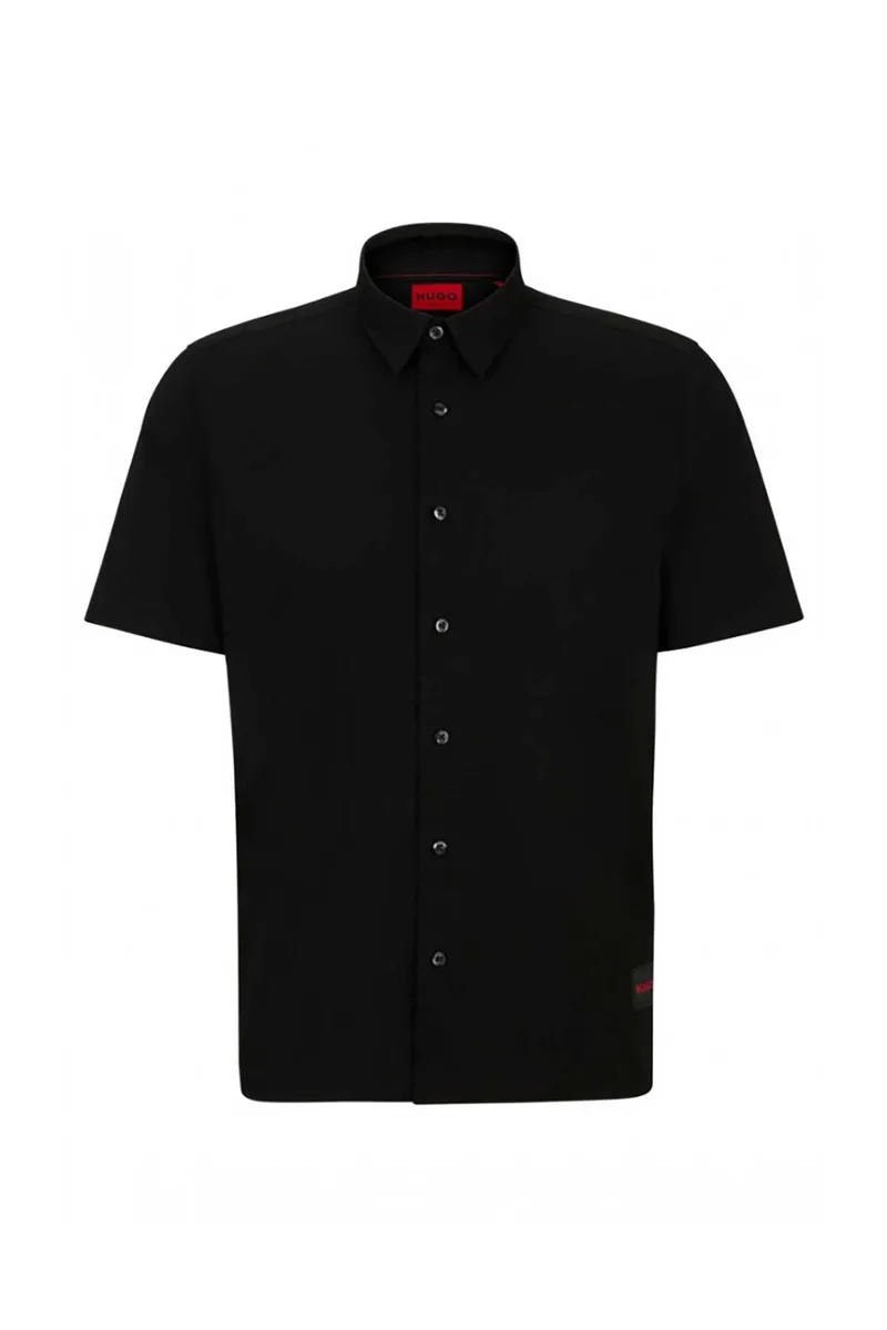 Hugo Boss ανδρικό πουκάμισο με κοντό μανίκι "Εbor" - 50475668 Μαύρο