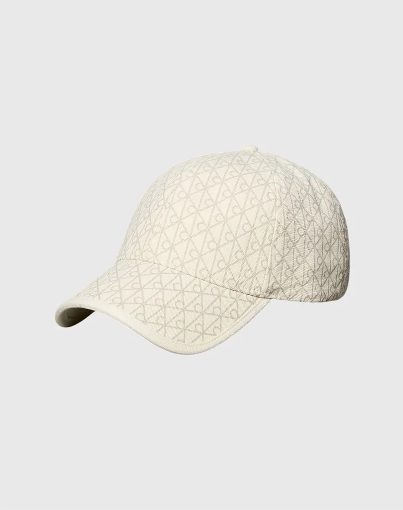 CALVIN KLEIN JEANS EMBLEM PRINT w LEATHER PATCH CAP LV04F5036G-2XB Cream