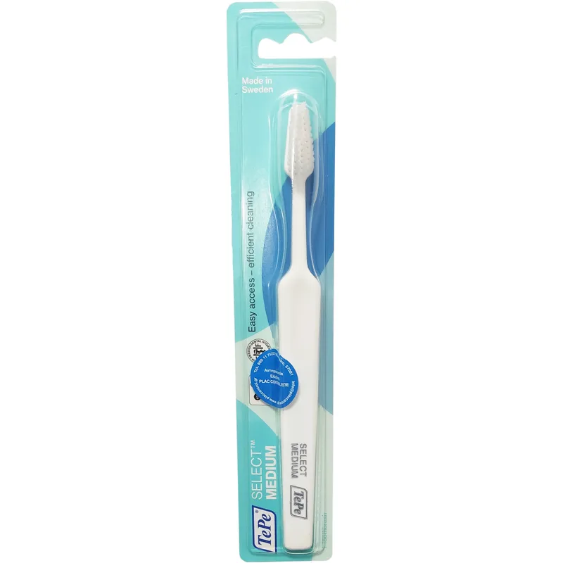 Tepe Select Medium Toothbrush Οδοντόβουρτσα με Μέτριας Σκληρότητας Ίνες για Βαθύ Καθαρισμό 1 Τεμάχιο - Λευκό