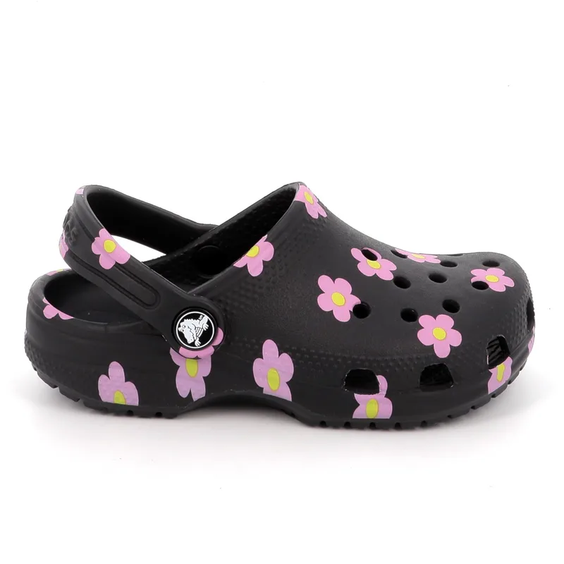 Παιδικό Σαμπό για Κορίτσι Crocs Classic Flower Clog T Ανατομικό Χρώματος Μαύρο 212671-001
