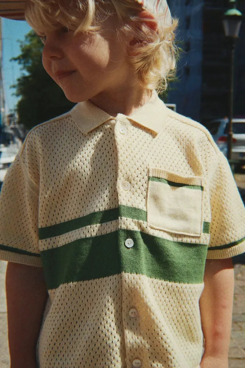 Konges Sløjd πουκάμισο παιδικό βαμβακερό HAI KNIT SHIRT GOTS