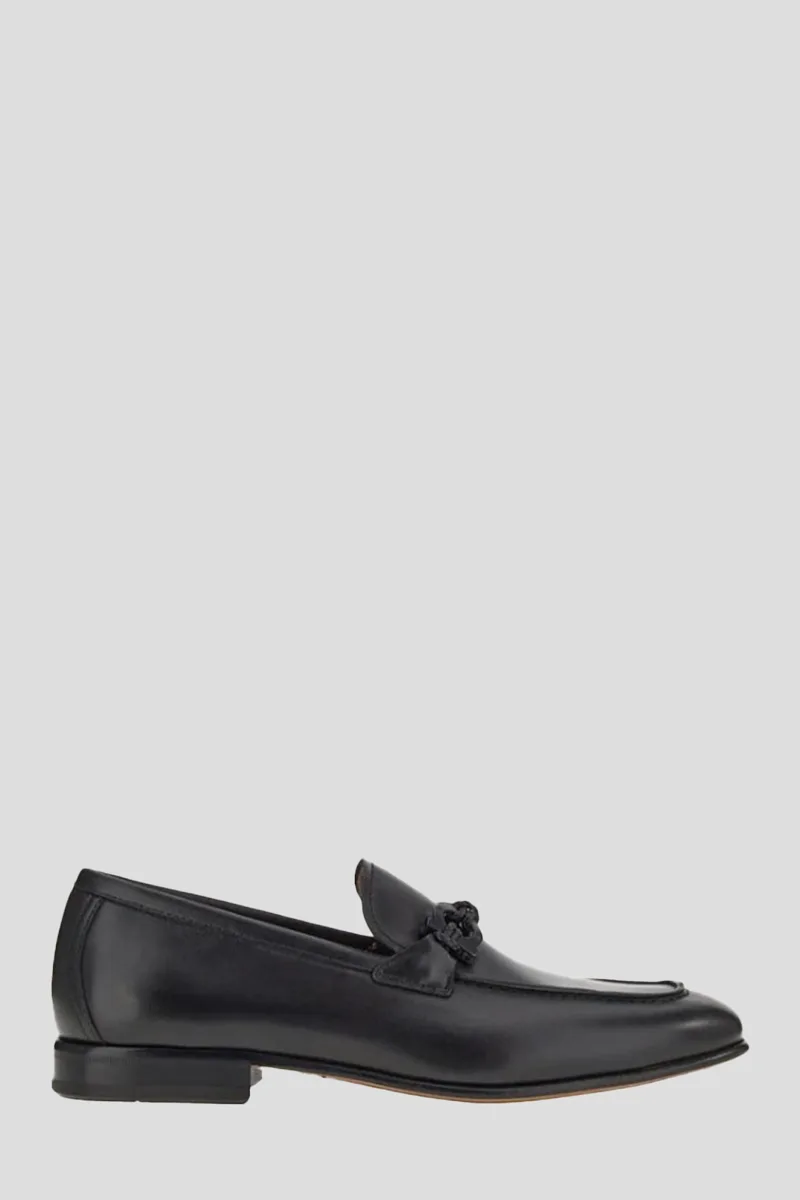 SALVATORE FERRAGAMO Ανδρικό Μαύρο Black Moccasin With Gancini Ornament