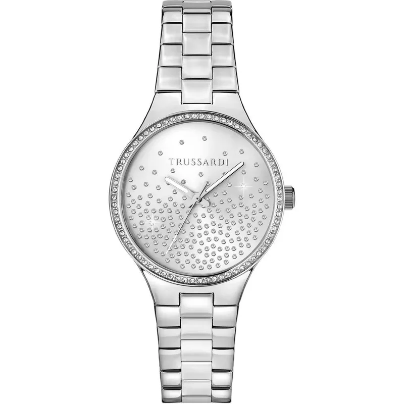 TRUSSARDI T- Essenza Crystals - R2453172504, Silver case with Stainless Steel Bracelet