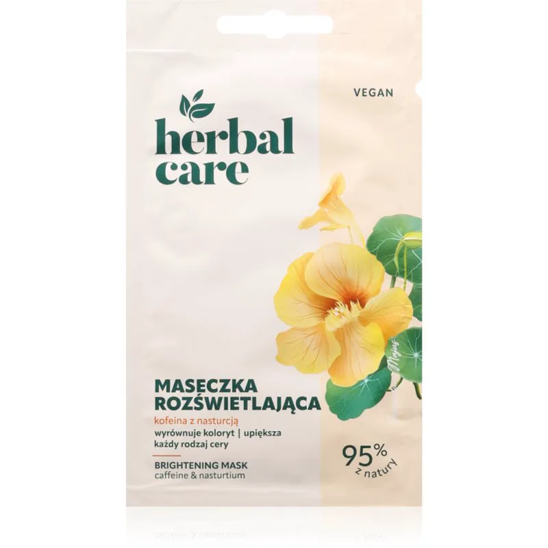 Farmona Herbal Care Caffeine & Nasturtium λαμπρυντική μάσκα Για πρόσωπο, λαιμό και ντεκολτέ 1 τμχ