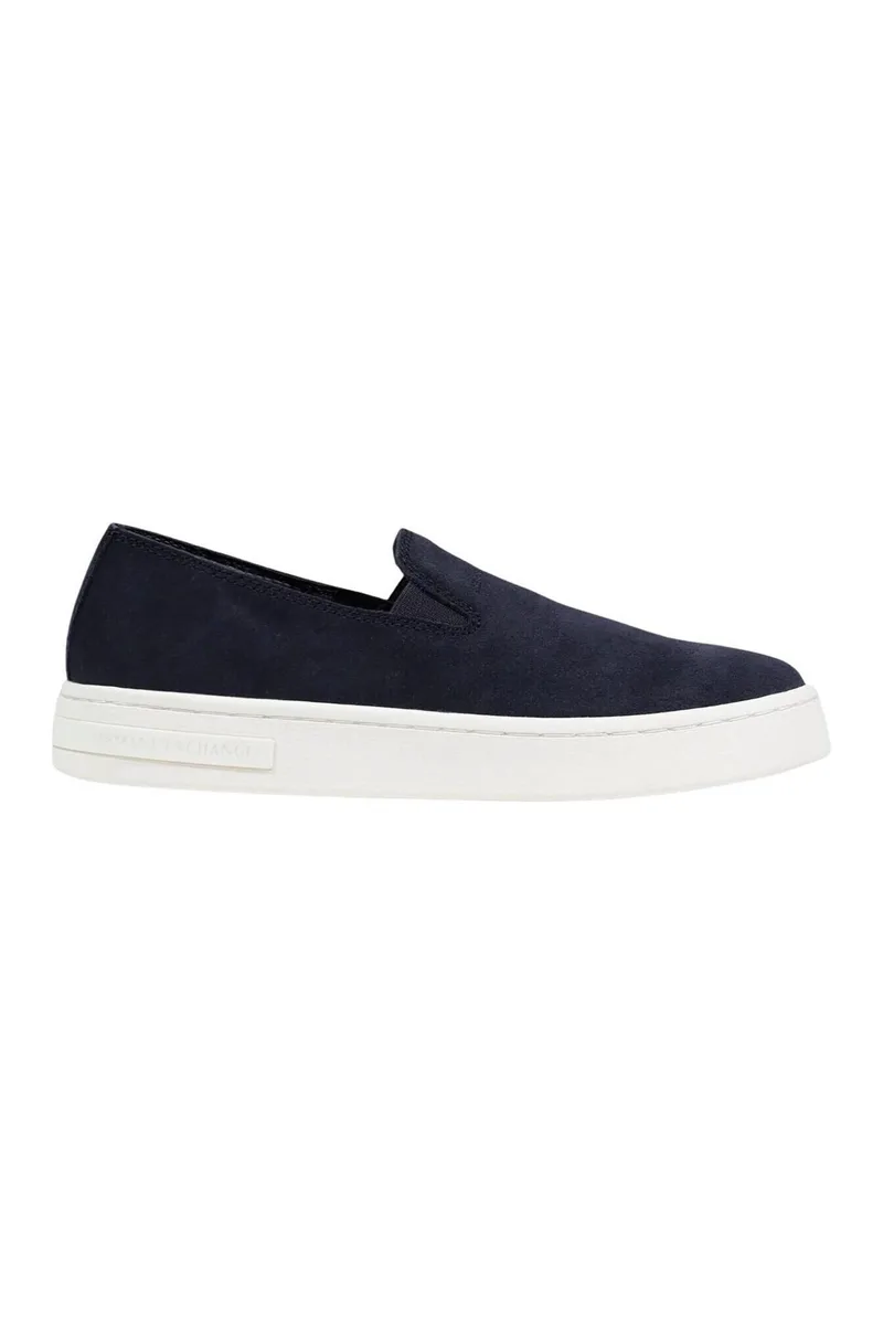 Armani Exchange ανδρικά suede loafers με λογότυπο - XM002633AF16411 Σκούρο Μπλε