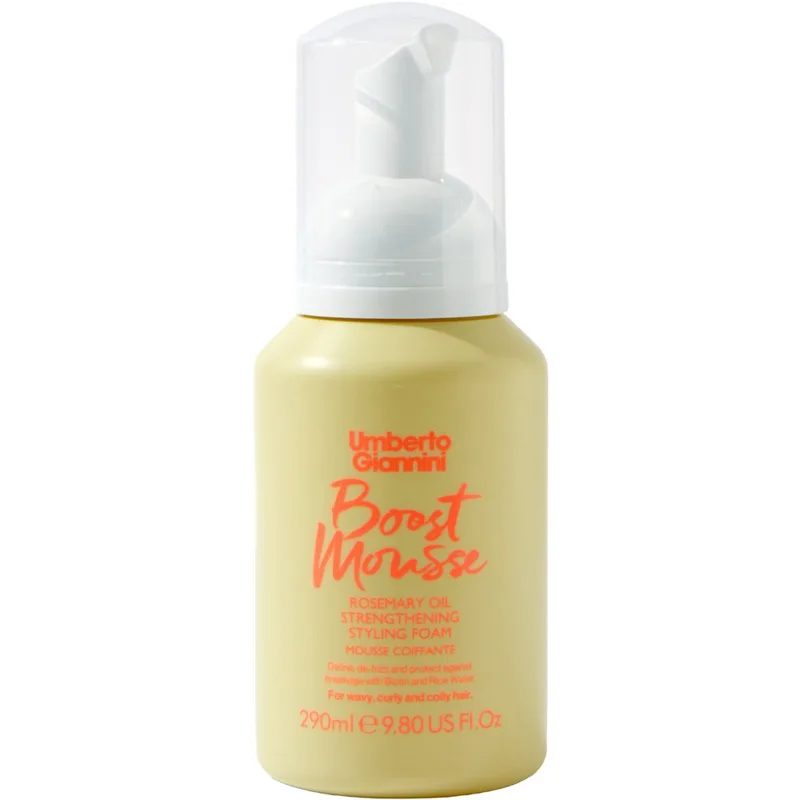 Umberto Giannini Strong Curls Boost Mousse Rosemary Oil Strengthening Styling Foam Αφρός Προστασίας από το Σπάσιμο της Τρίχας με Βιοτίνη & Νερό Ρυζιού για Κυματιστά, Σγουρά & Εύθραυστα Μαλλιά 290ml